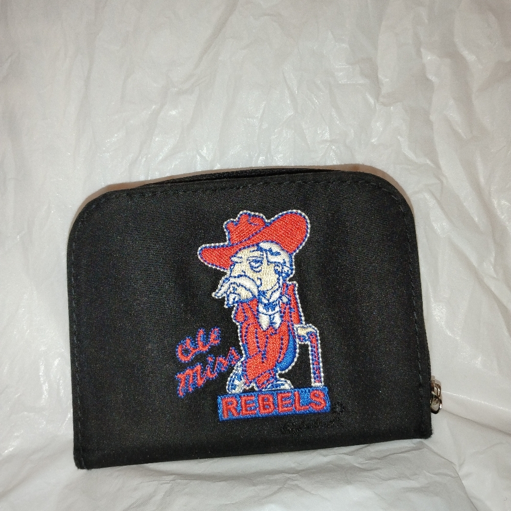 Ole Miss, Colonel Reb, Ladies Vintage Embroidered Wallet, Collectible